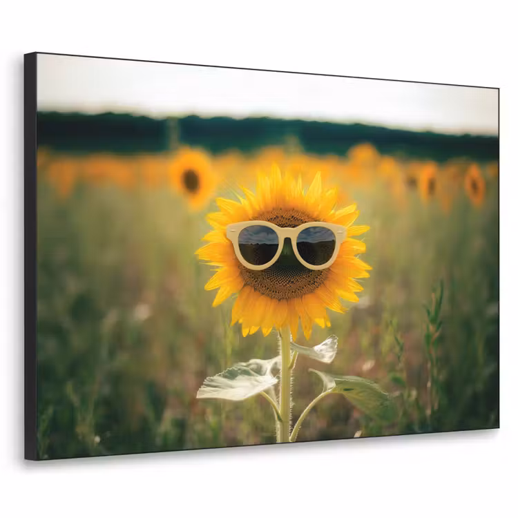 Zonnebloem - Veld - Zonnebril Textielframe - compleet frame klein -3d