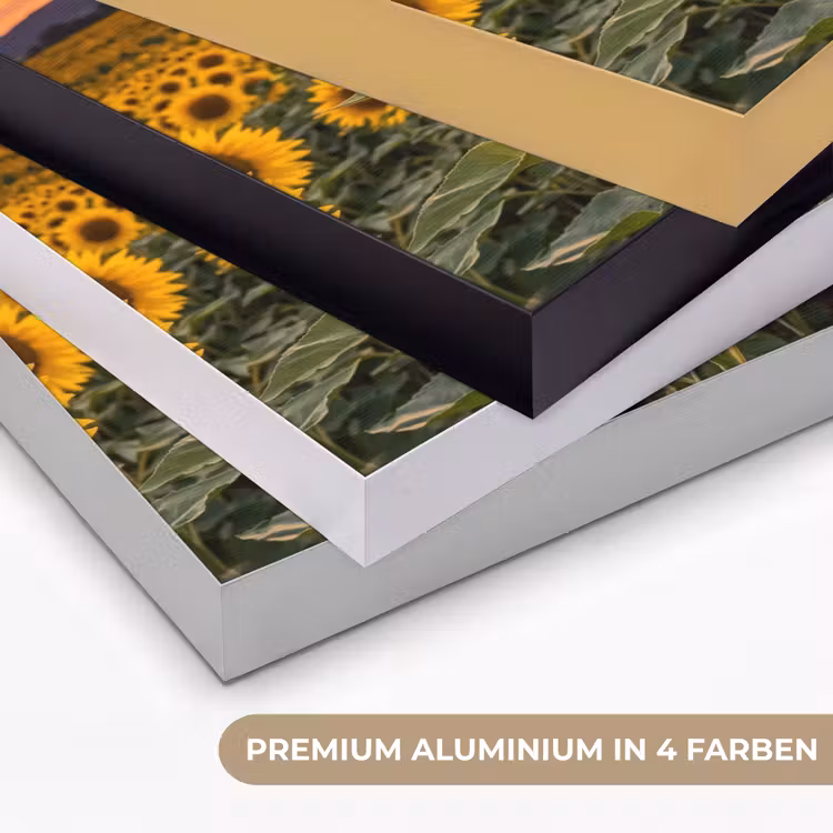 Zonnebloemen - Heuvellandschap - Geel Textielframe zwart klein -USP_kleurenDE