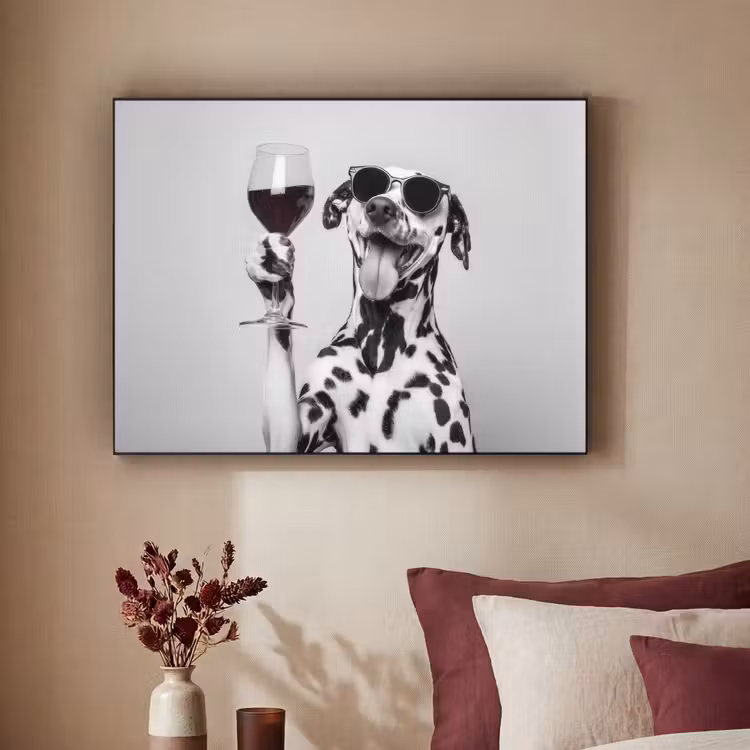 Zonnebril - Dalmatiër - Wijnglas - Tong Textielframe - compleet frame klein -sfeer1