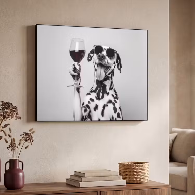 Zonnebril - Dalmatiër - Wijnglas - Tong Textielframe - compleet frame klein -sfeer3