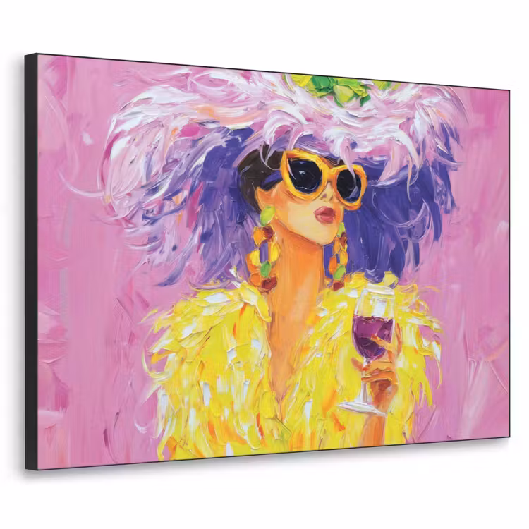 Zonnebril - Vrouw - Jas - Veren Textielframe zwart klein -3d
