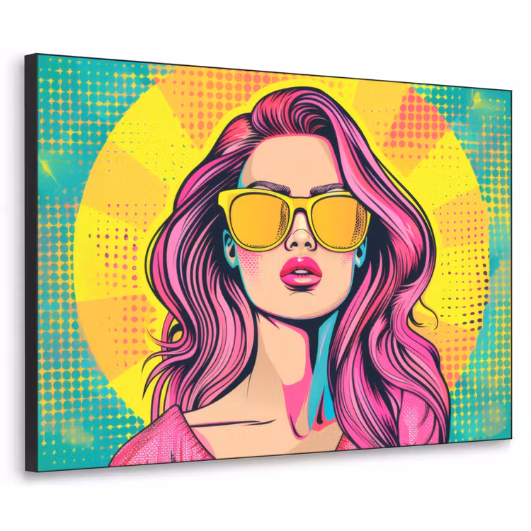 Zonnebril - Vrouw - Zonnig - Geel Textielframe zwart klein -3d