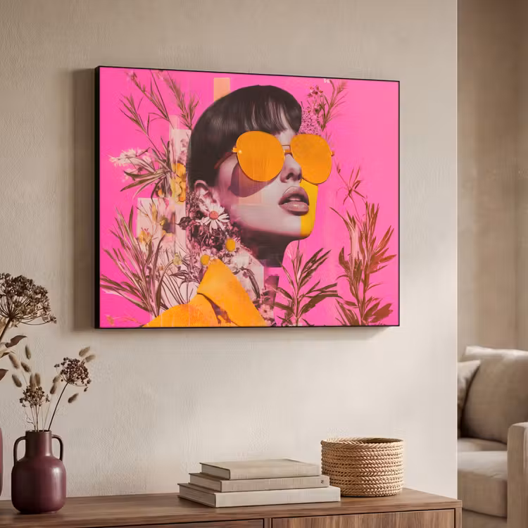 Zonnebril - Oranje - Vrouw - Planten Textielframe - compleet frame klein -sfeer3