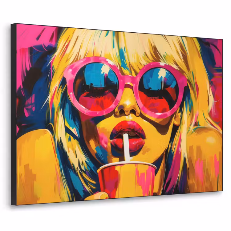 Zonnebril - Roze - Vrouw - Rietje Textielframe zwart klein -3d