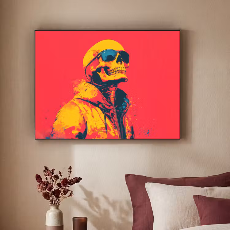 Zonnebril - Schedel - Jas - Rood Textielframe - compleet frame klein -sfeer1