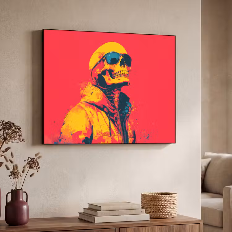 Zonnebril - Schedel - Jas - Rood Textielframe zwart klein -sfeer3