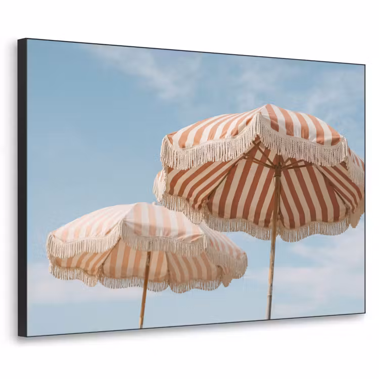 Parasol - Lucht - Rood Textielframe zwart klein -3d