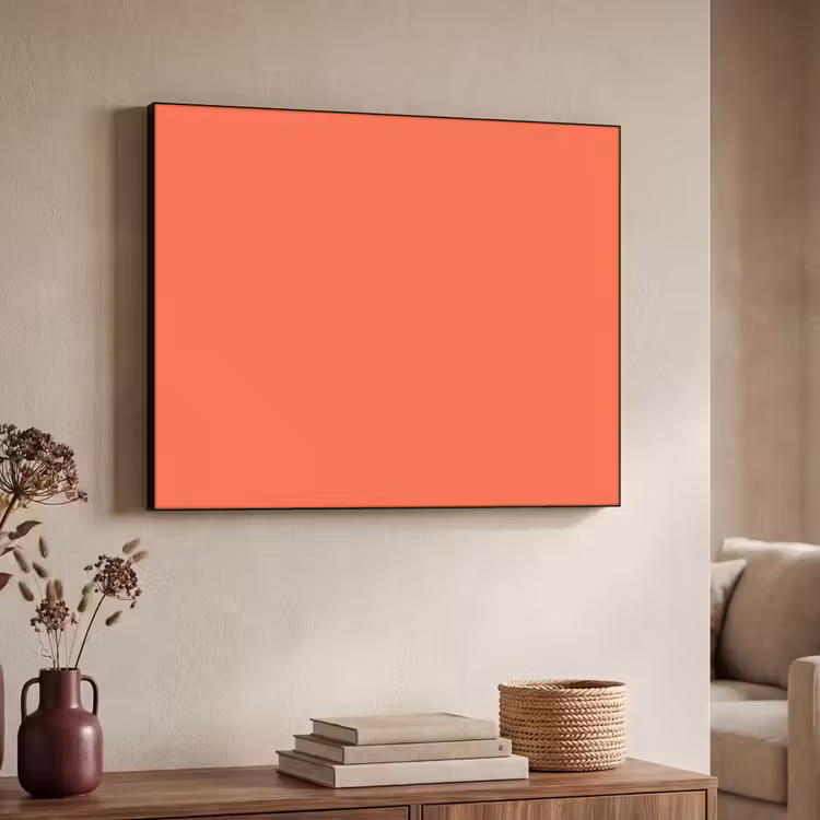 Sunset - Salmon - Oranje Textielframe zwart klein 947 -sfeer3