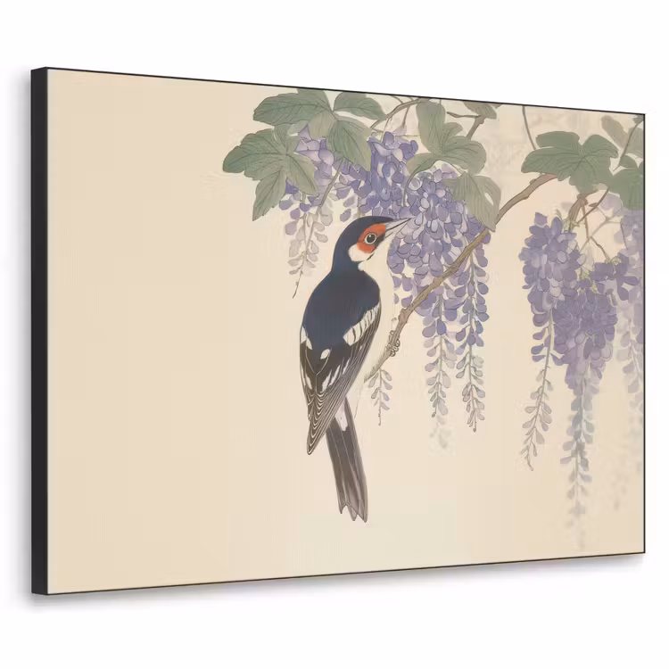 Specht - Bloemen - Paars Textielframe zwart klein -3d