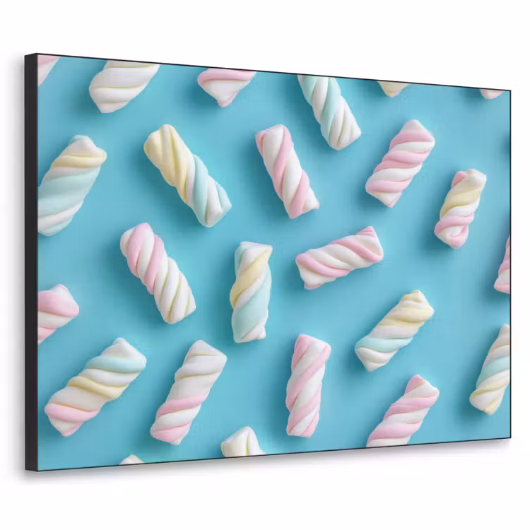 Spekjes - Pastel - Snoep - Blauw Textielframe - compleet frame klein -3d