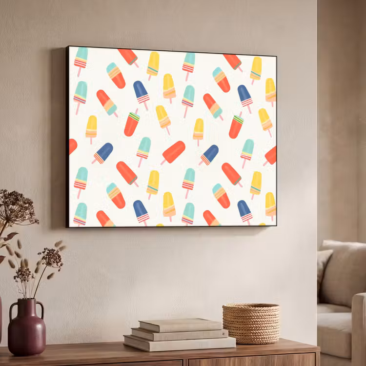 IJsjes - Speels - Kleurrijk Textielframe zwart klein 947 -sfeer3
