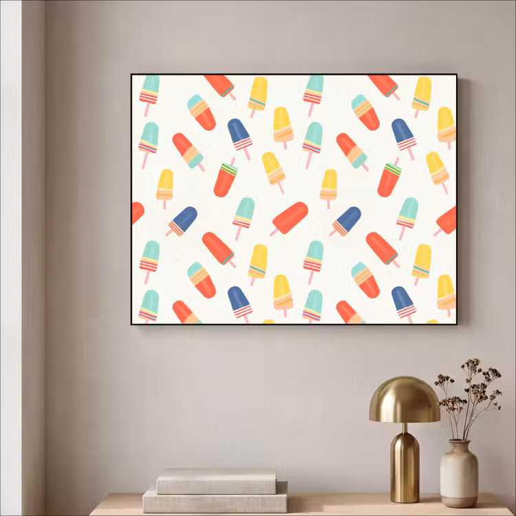 IJsjes - Speels - Kleurrijk Textielframe zwart klein 947 -sfeer2