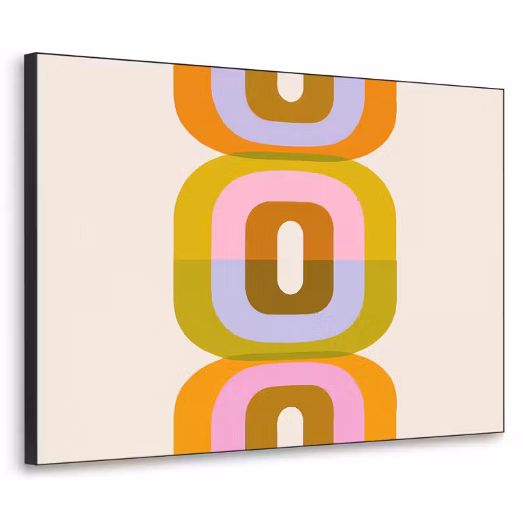 Stapel - Vormen - Geblokt - Oranje Textielframe zwart klein -3d