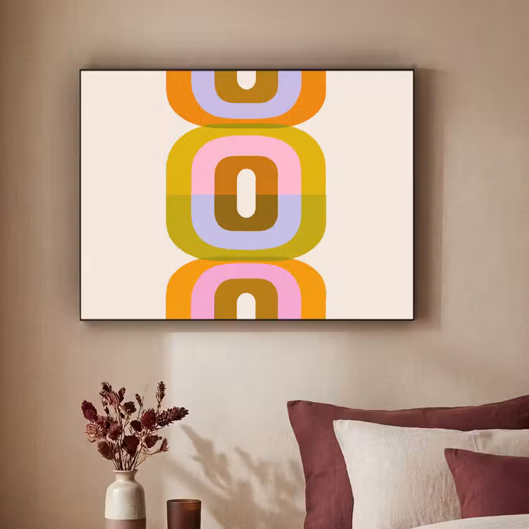 Stapel - Vormen - Geblokt - Oranje Textielframe zwart klein -sfeer1