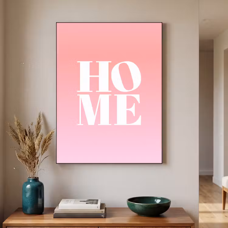 Home - Letters - Groot - Roze Textielframe zwart klein -sfeer1