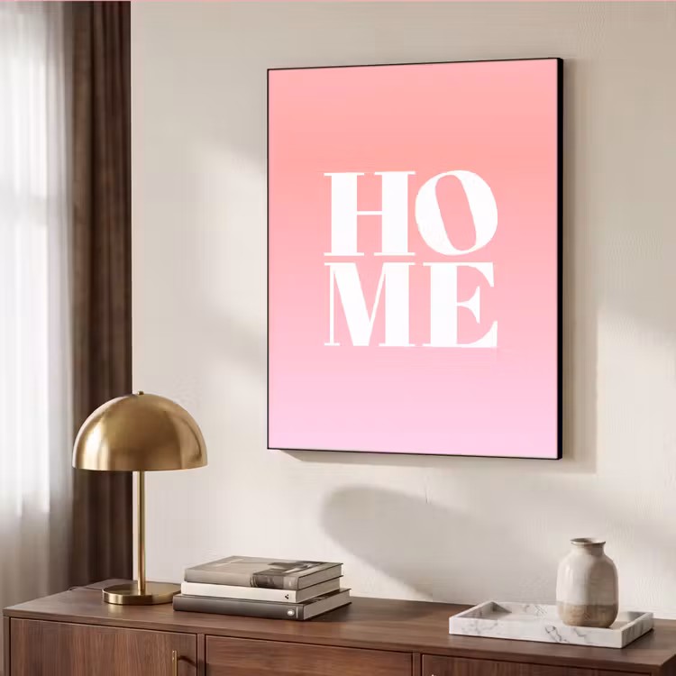 Home - Letters - Groot - Roze Textielframe zwart klein -sfeer3