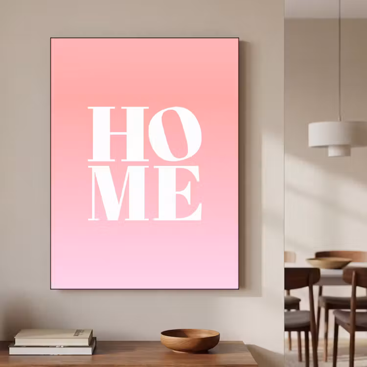 Home - Letters - Groot - Roze Textielframe zwart klein -sfeer2