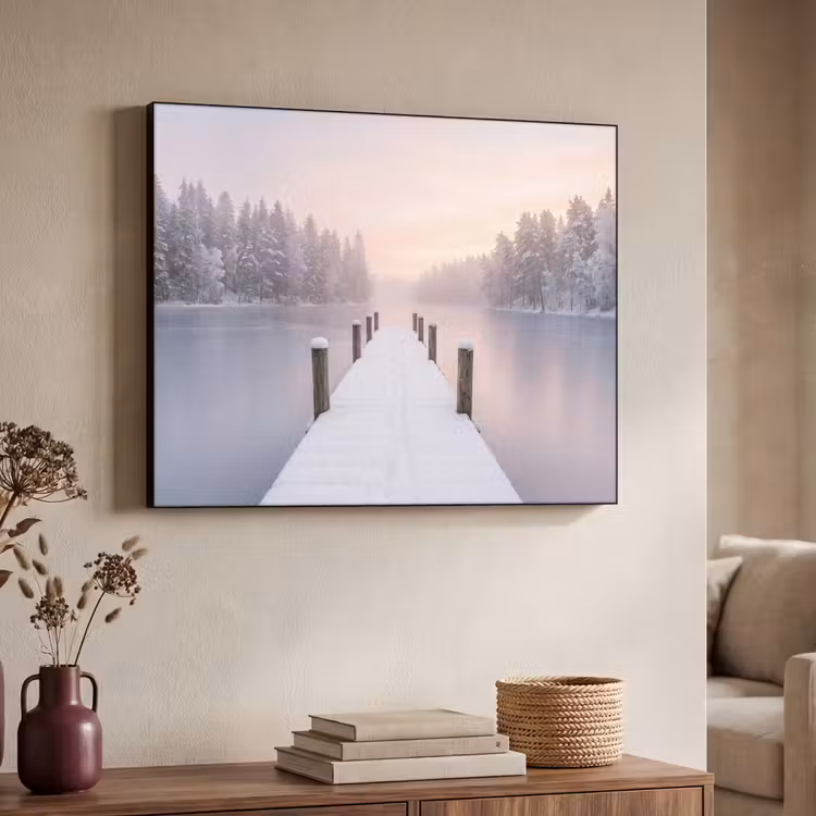 Steiger - Meer - Mist - Winter - Serene Textielframe zwart klein -sfeer3