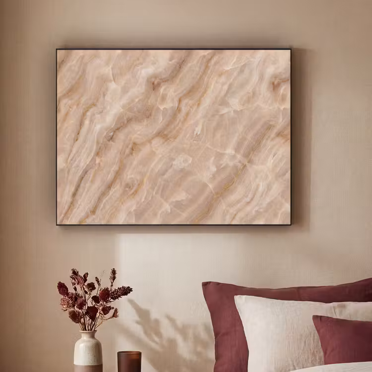 Steen - Ader - Natuur - Modern - Beige Textielframe zwart klein -sfeer1