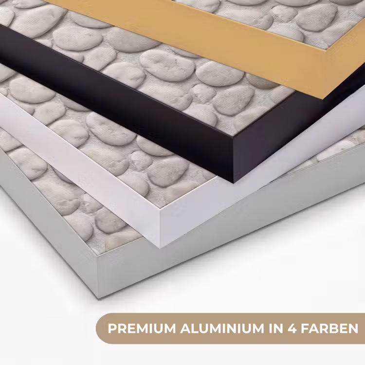 Steen - Kiezel - Natuur - Minimalistisch - Beige Textielframe zwart klein -USP_kleurenDE