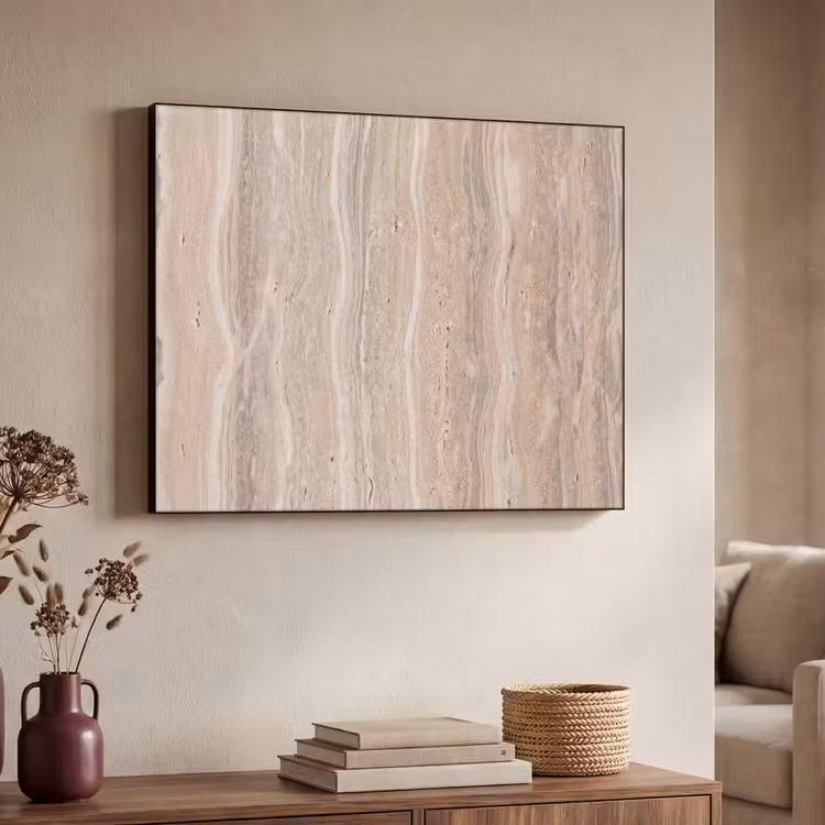 Steen - Patroon - Textuur - Natuurlijk - Beige Textielframe zwart klein -sfeer3