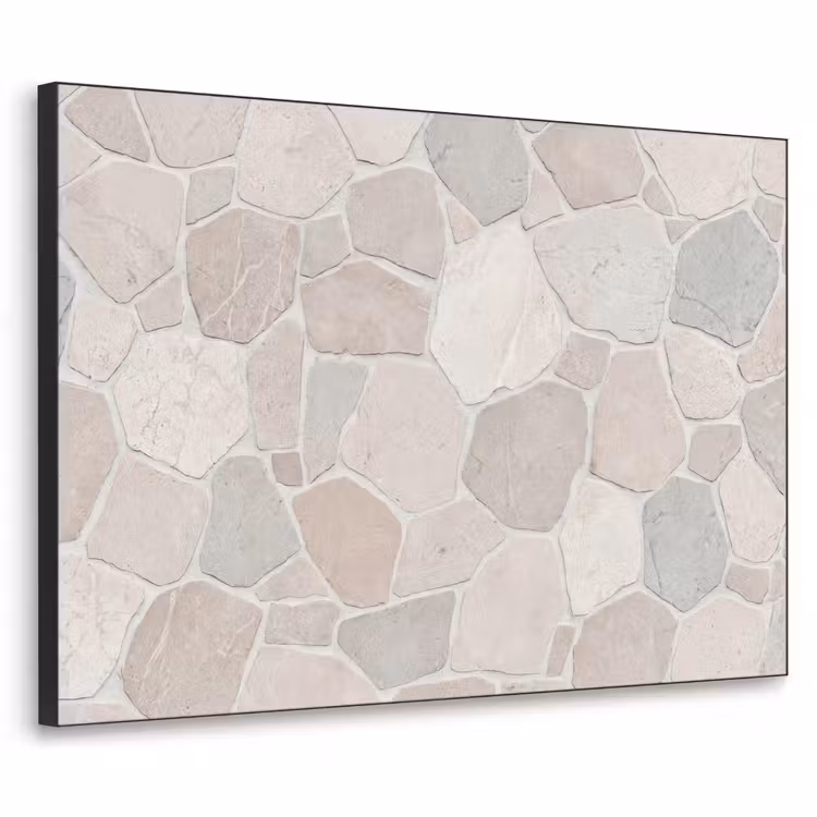 Steen - Patroon - Textuur - Beige Textielframe zwart klein -3d