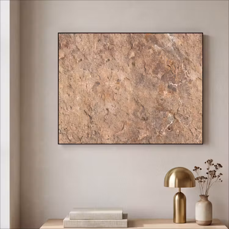 Steen - Natuur - Textuur - Abstract - Bruin Textielframe zwart klein -sfeer2