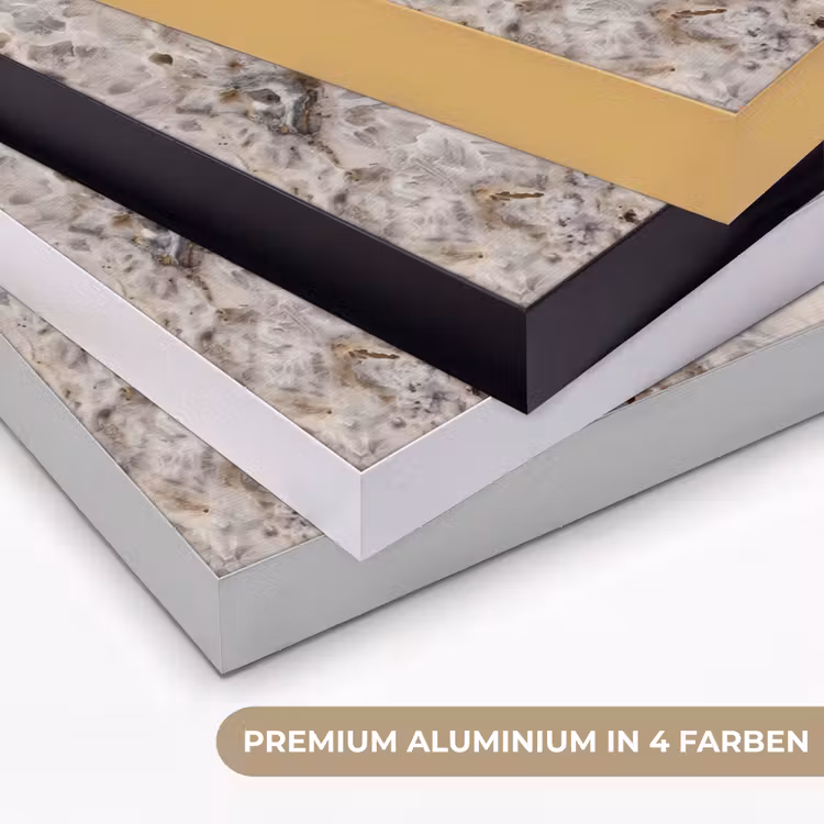 Steen - Textuur - Abstract - Beige - Wit Textielframe zwart klein -USP_kleurenDE