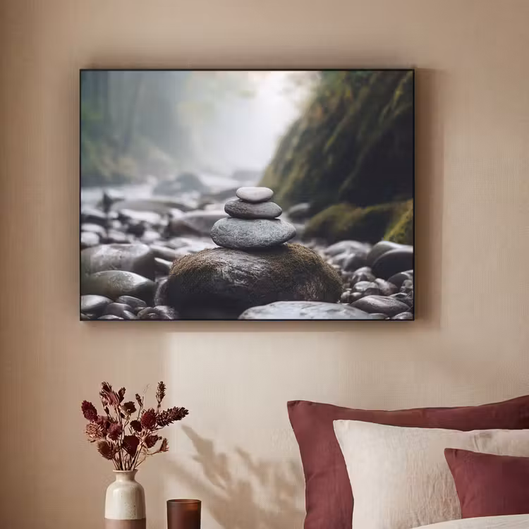 Stenen - Stapel - Natuur Textielframe - compleet frame klein -sfeer1