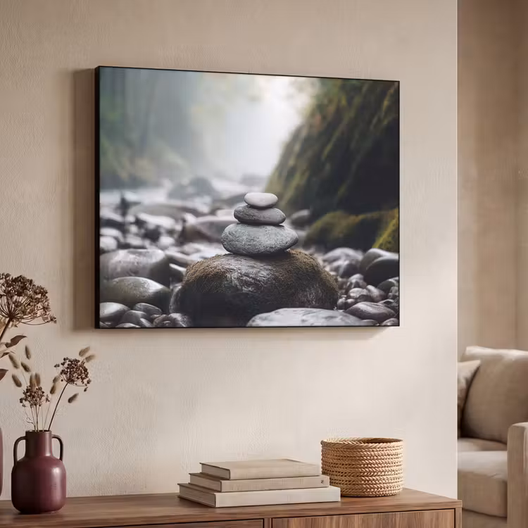 Stenen - Stapel - Natuur Textielframe - compleet frame klein -sfeer3