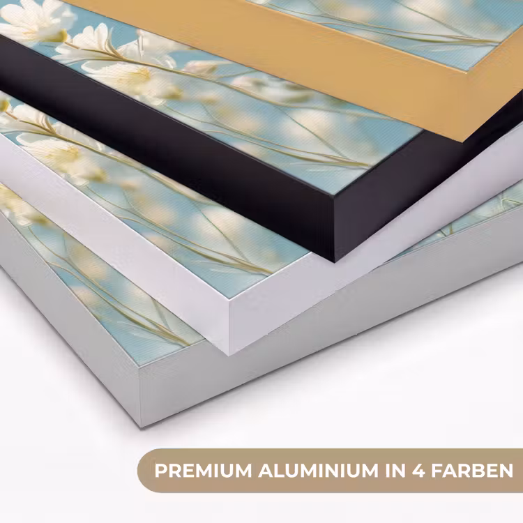Stängel – Blumen – Luft – Weiß Textielframe zwart klein -USP_kleurenDE