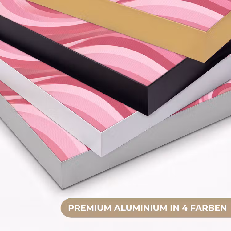 Ster - Golvend - Abstract - Roze Textielframe zwart klein -USP_kleurenDE