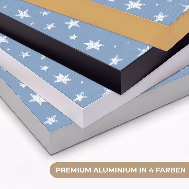Sterretjes - Patroon - Blauw Textielframe zwart klein 947 -USP_kleurenDE