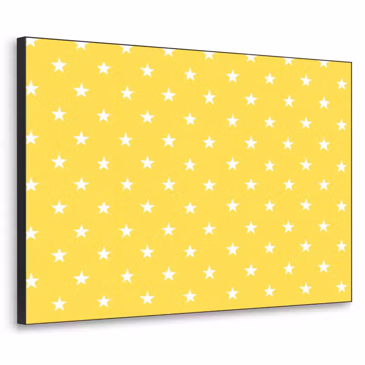 Sterren - Patroon - Minimalistisch - Geel Textielframe zwart klein 947 -3d