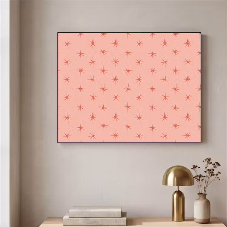 Sterretjes - Patroon - Oranje Textielframe zwart klein 947 -sfeer2