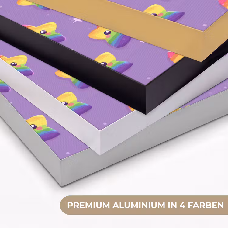 Sterren - Regenboog - Paars Textielframe zwart klein 947 -USP_kleurenDE