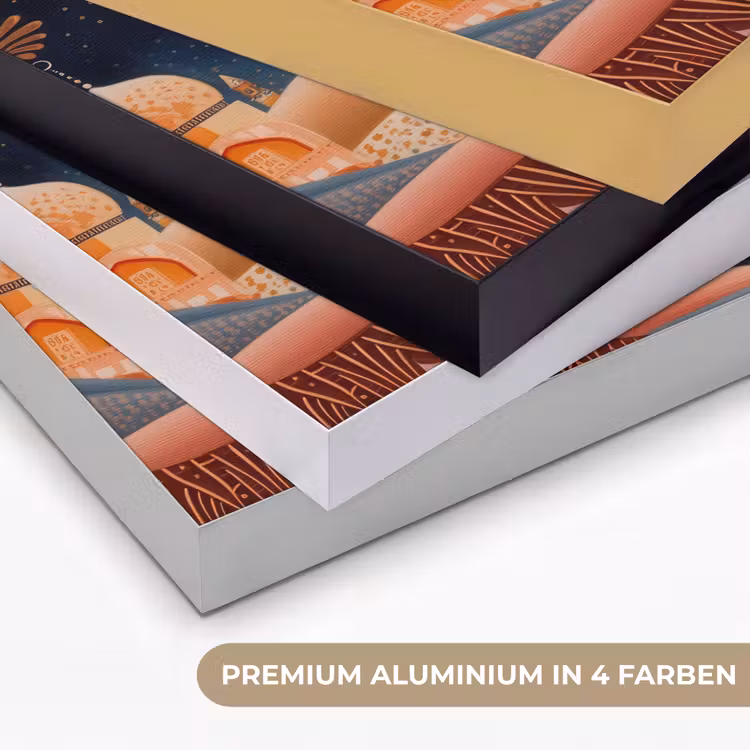 Sterrenhemel - Palmen - Rivier Textielframe zwart klein -USP_kleurenDE