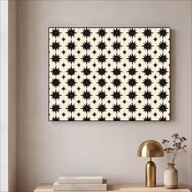 Stervormen - Geometrisch - Zwart Textielframe zwart klein 947 -sfeer2