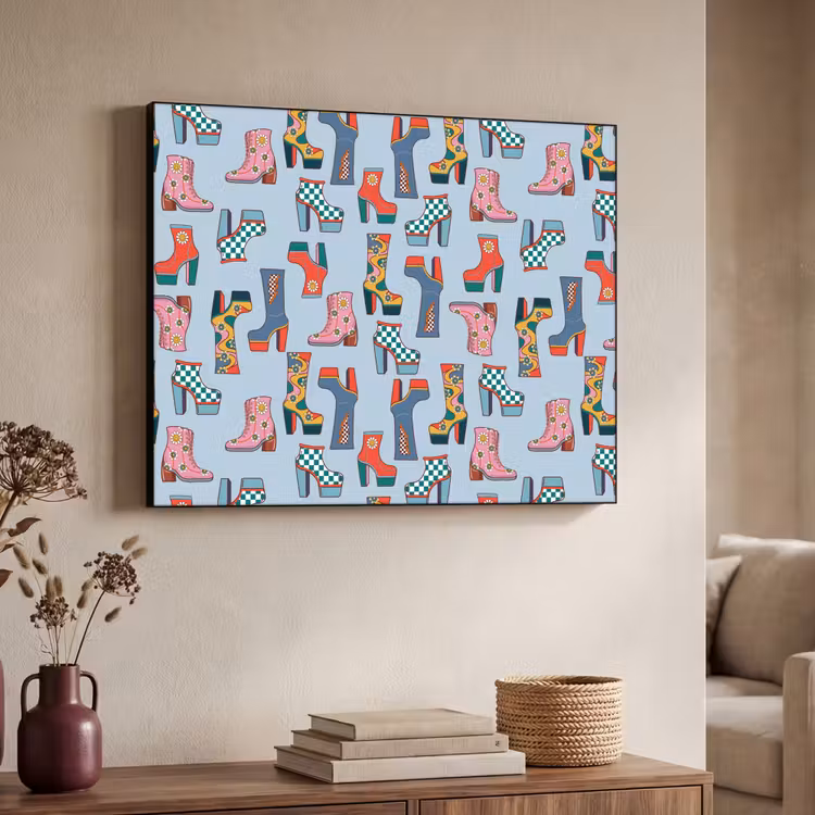 Laarzen - Patroon - Disco Textielframe zwart klein 947 -sfeer3