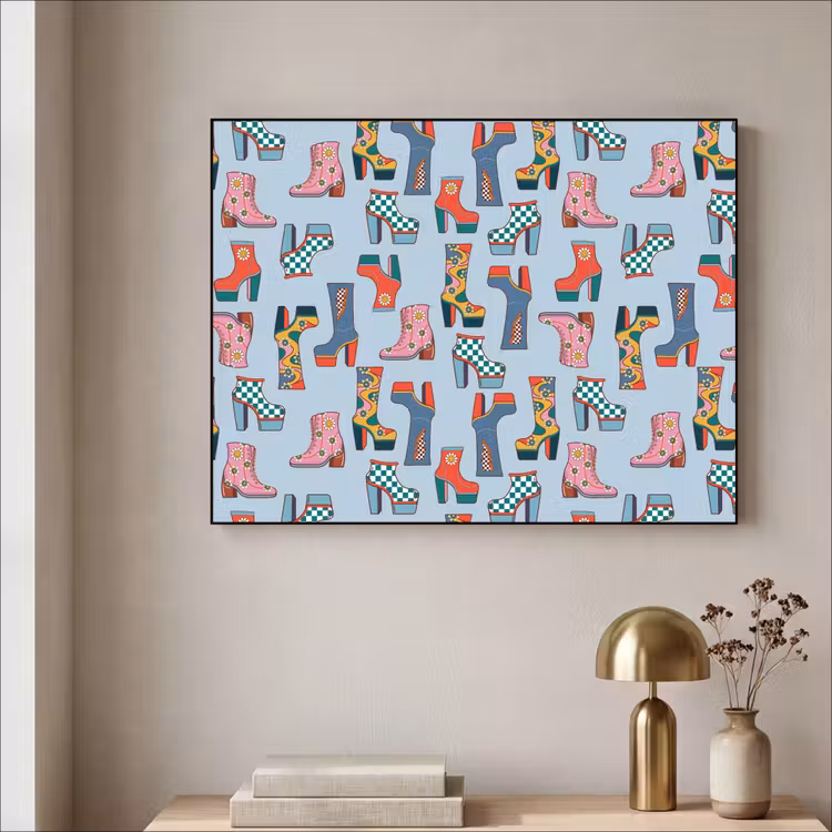 Laarzen - Patroon - Disco Textielframe zwart klein 947 -sfeer2
