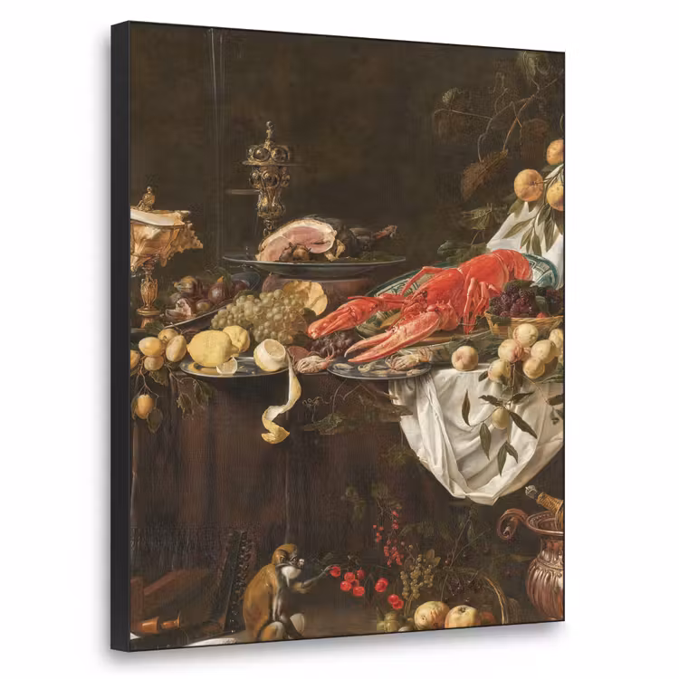 Pronkstilleven - Adriaen van Utrecht - Olieverf Textielframe zwart klein -3d