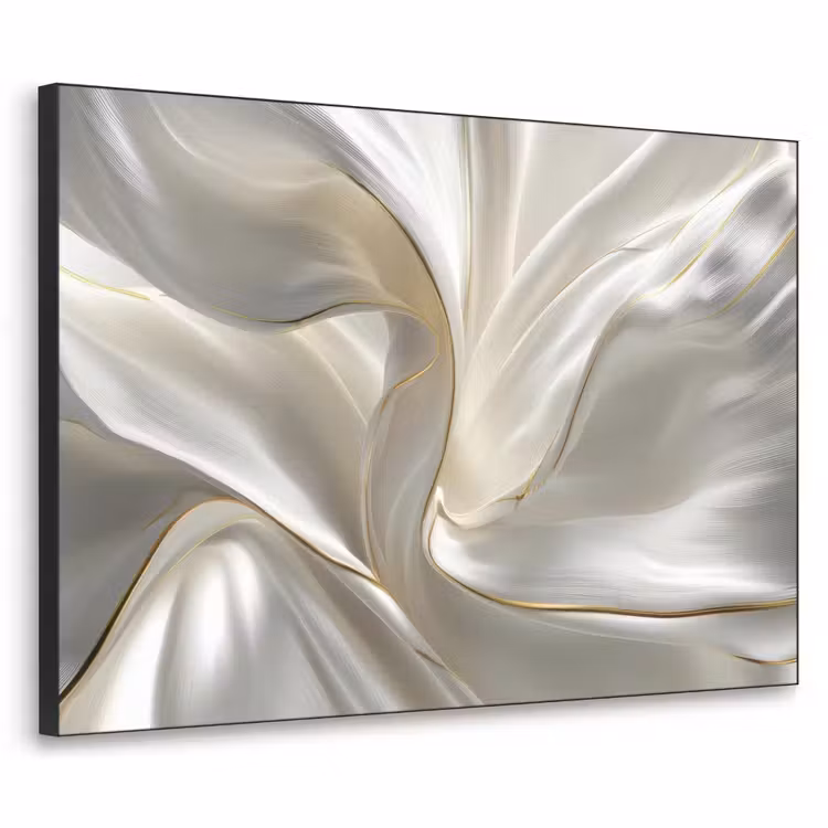 Stof - Plooien - Goud Textielframe zwart klein -3d