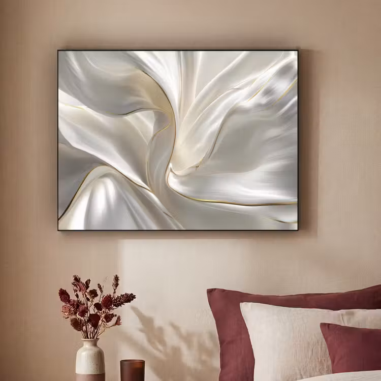 Stof - Plooien - Goud Textielframe - compleet frame klein -sfeer1