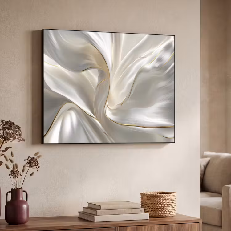 Stof - Plooien - Goud Textielframe - compleet frame klein -sfeer3