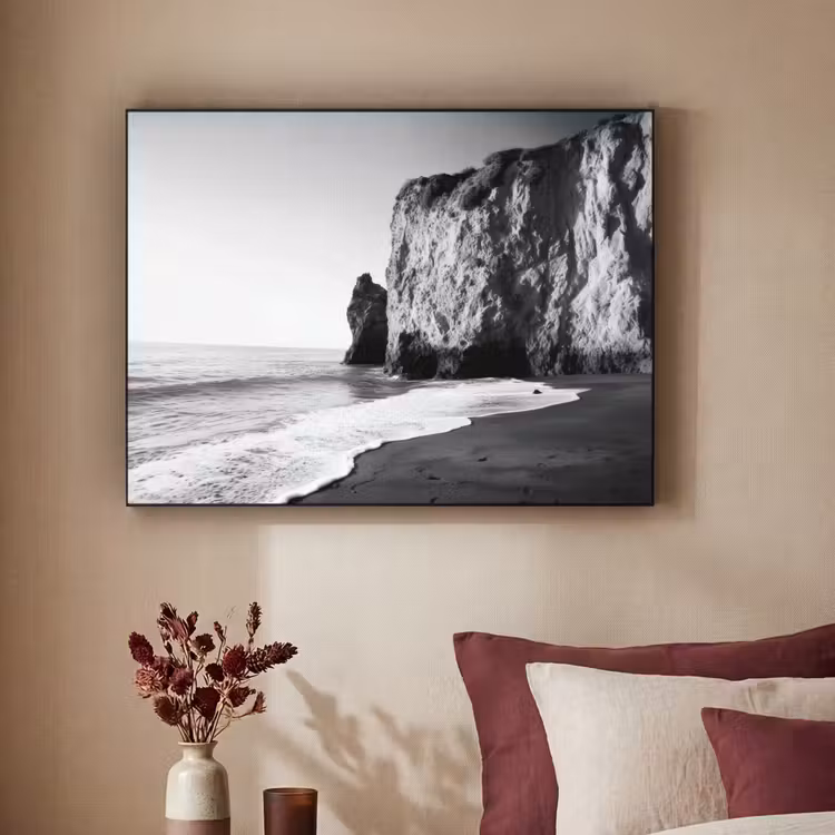 Strand - Klif - Golven - Voetstappen Textielframe - compleet frame klein -sfeer1