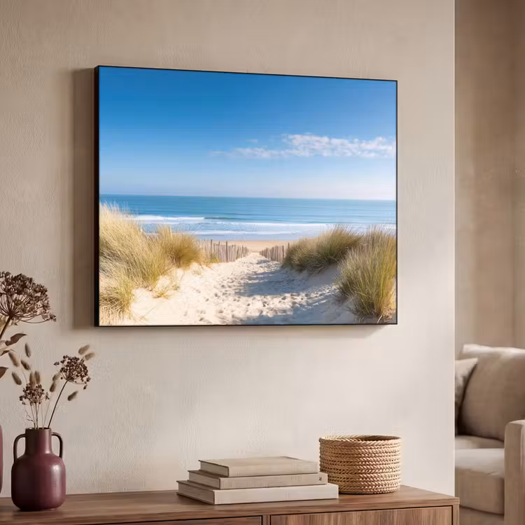 Strand - Zee - Duin - Zand - Zomer Textielframe zwart klein -sfeer3