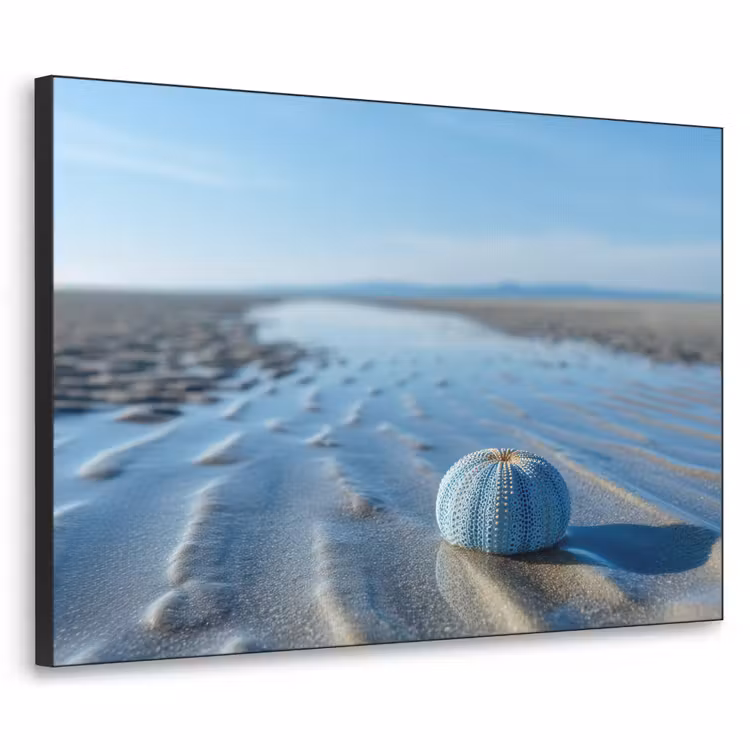 Strand - Schild - Water - Blauw Textielframe zwart klein -3d