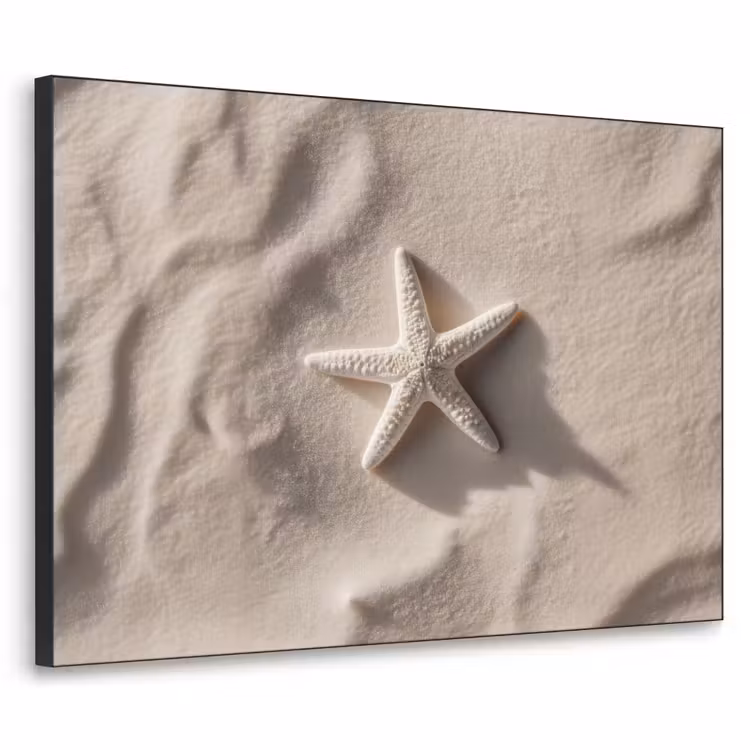 Strand - Zeester - Zand - Beige Textielframe - compleet frame klein -3d