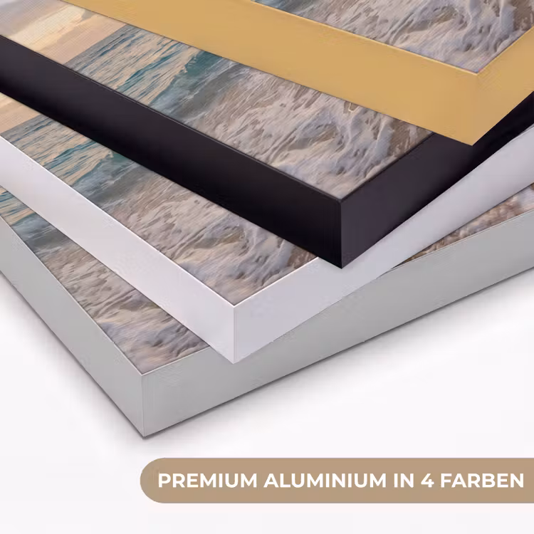 Strand - Zonsondergang - Tropisch - Natuur - Goud Textielframe zwart klein -USP_kleurenDE