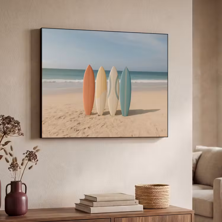 Strand - Surfbord - Pastel Textielframe - compleet frame klein -sfeer3